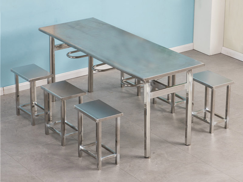不銹鋼掛凳餐桌